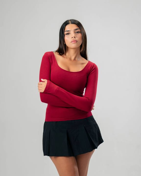 Square Burgundy Top