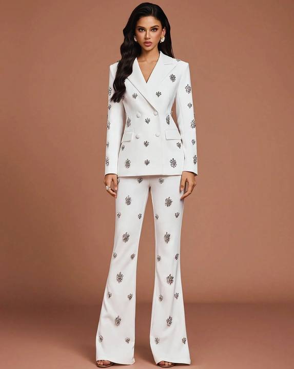 .NEW Embellished Rhinestone Suit