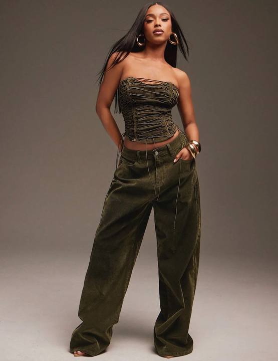 .NEW Velvet Denim Pants