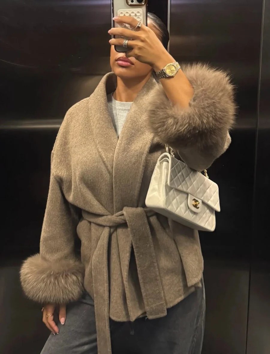 Cashmere/Faux Fur Jacket