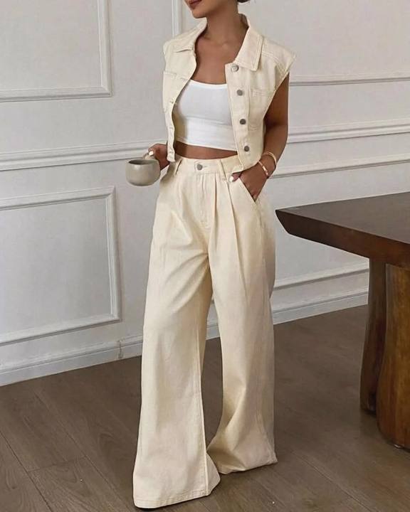 Denim Offwhite Set