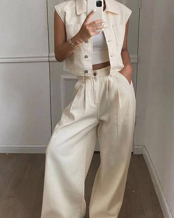 Denim Offwhite Set
