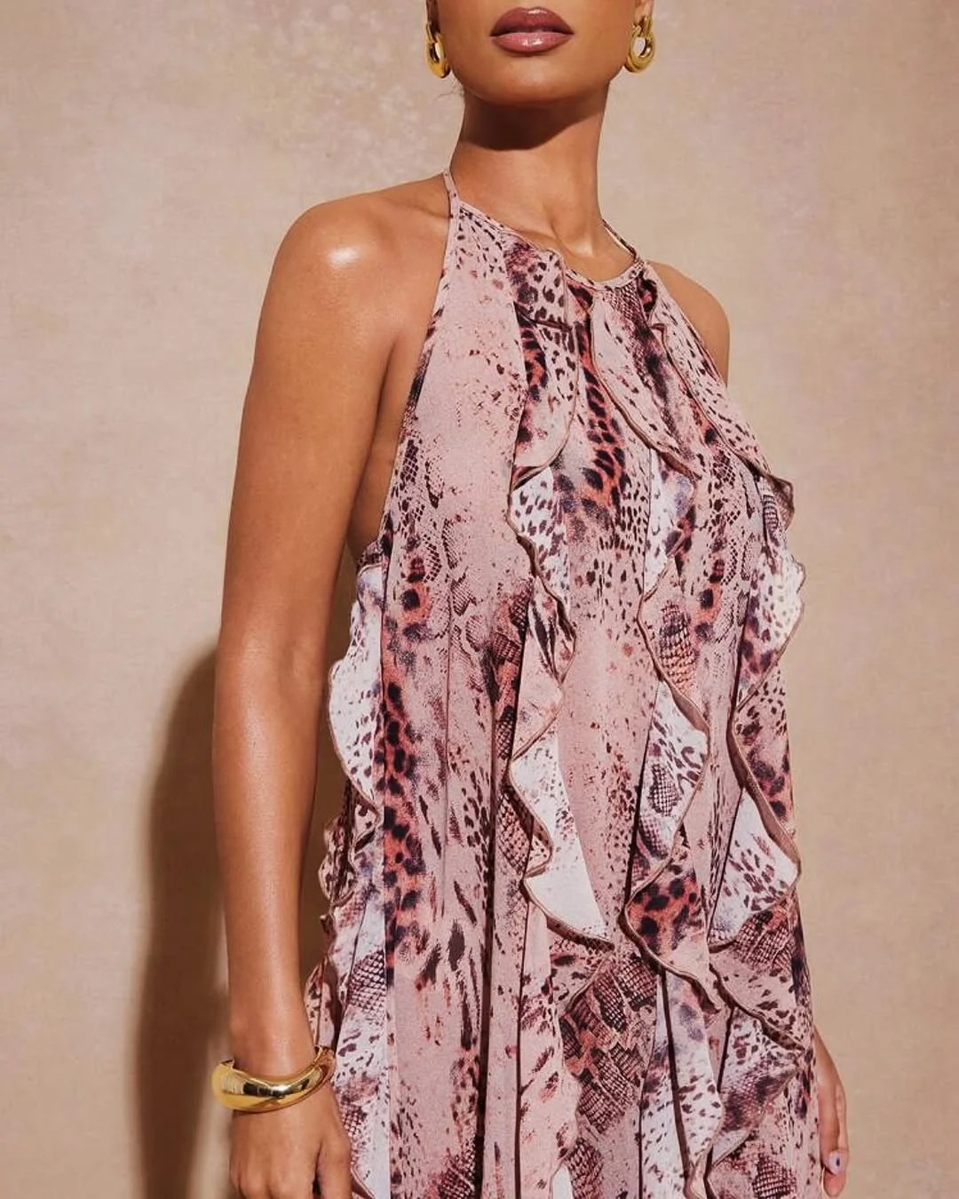 Leopard Ruffles Dress