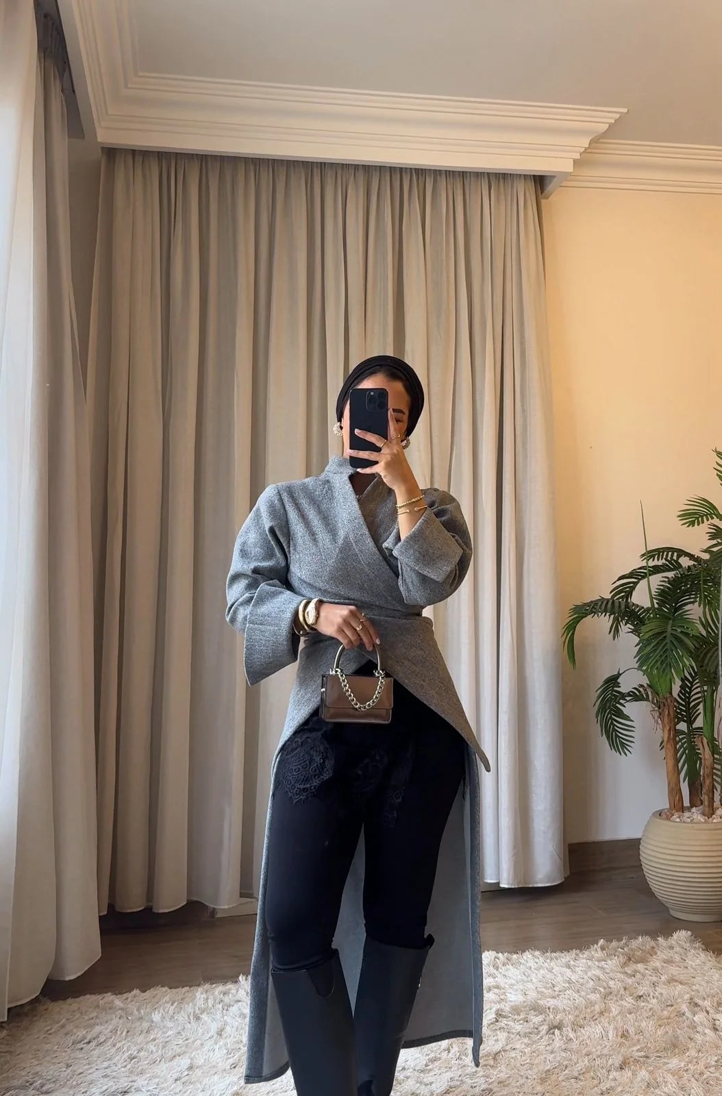 Light Grey Wool Shadow Pants