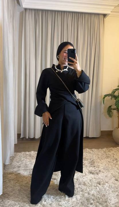 Black Wool Shadow Pants