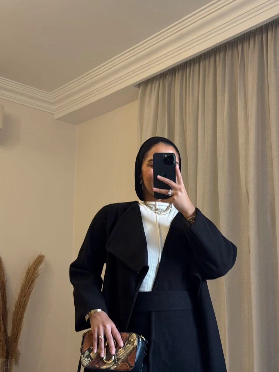 Midnight Grace Long Coat Black
