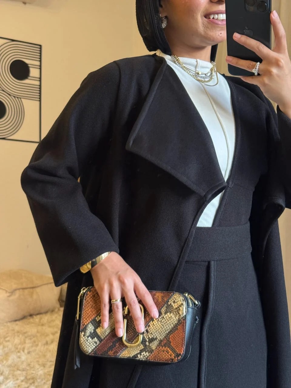 Midnight Grace Long Coat Black