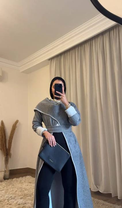 Midnight Grace Silver Mist Long Coat