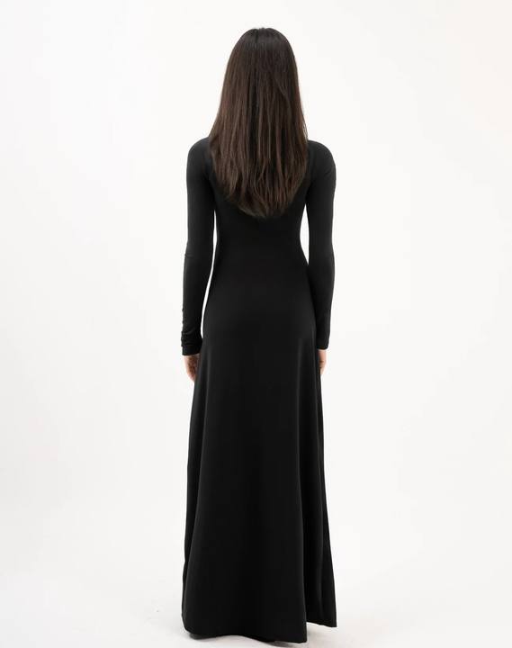 Miroir Maxi Asymmetric Neck Dress black