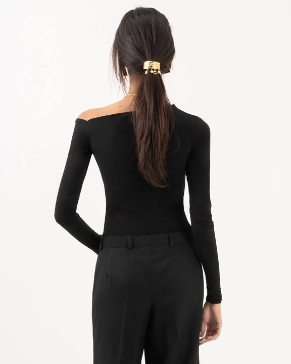 Miroir Asymmetric Neck Top Black