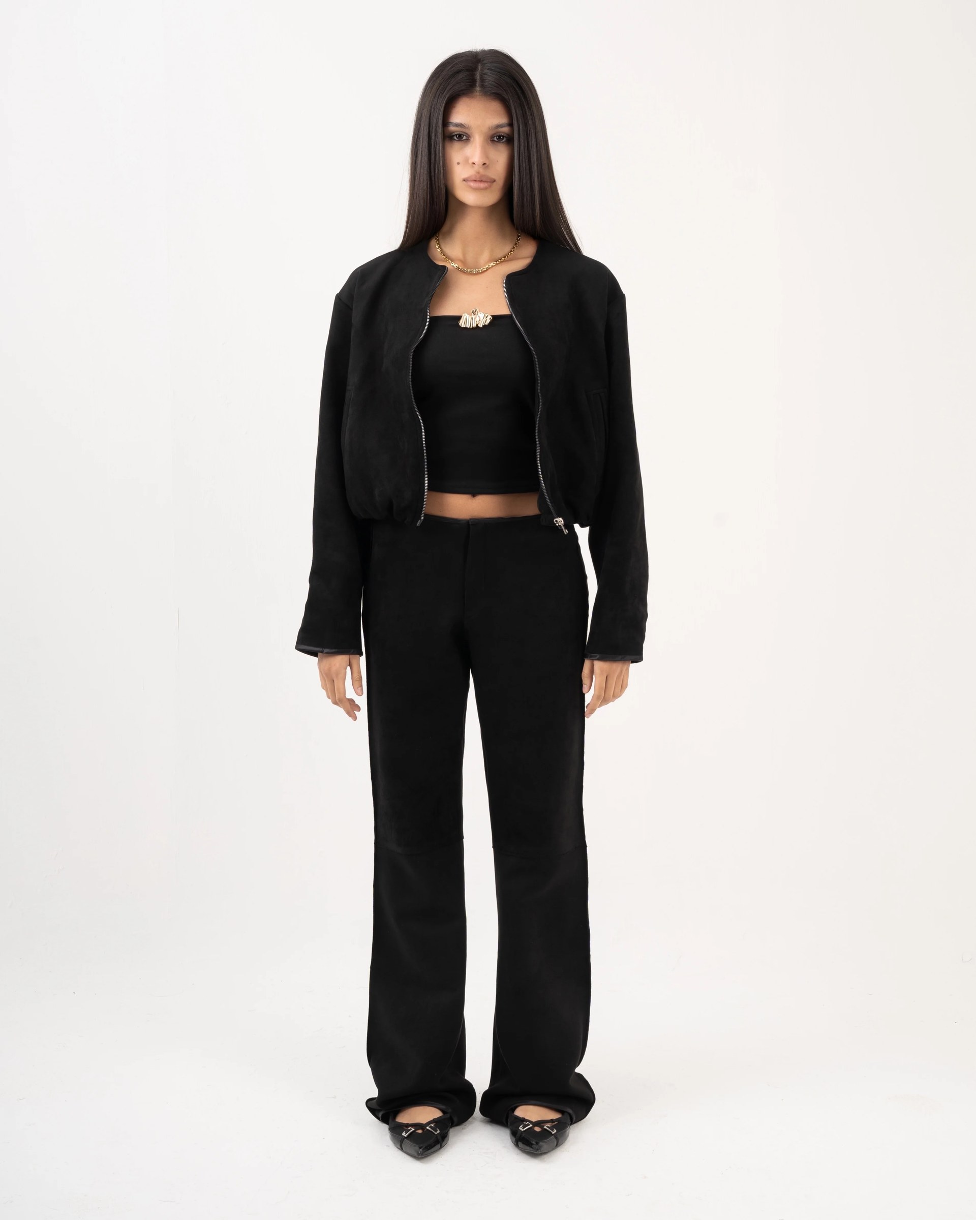 L’Ombre Suede Bomber Jacket